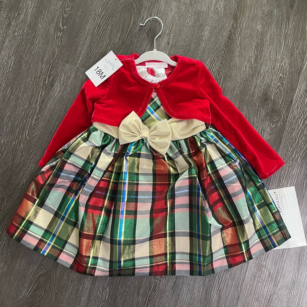 Bonnie Jean-  toddlers dress and cardigan- 18mos